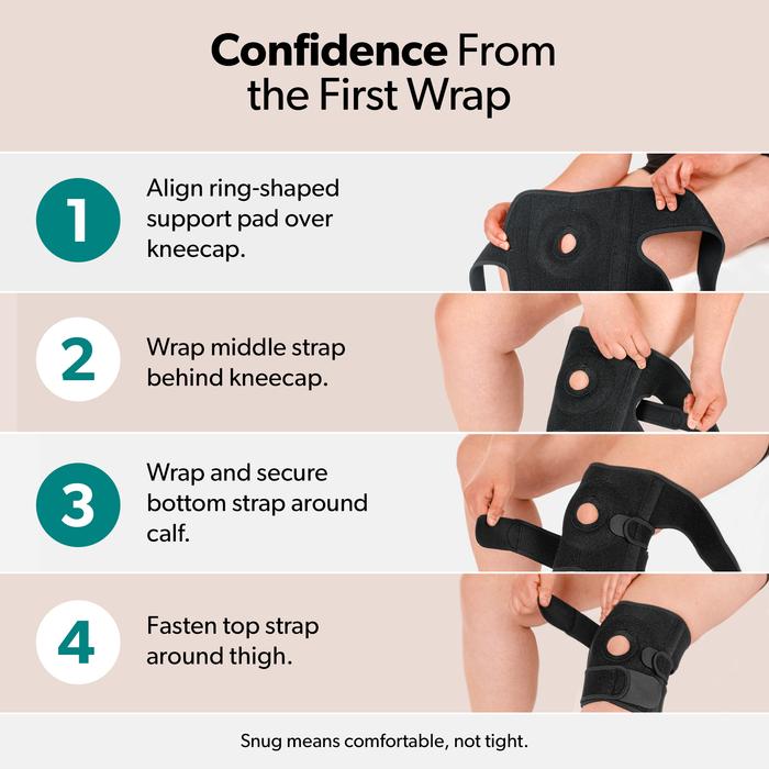 Plus Size Knee Brace for Women and Men, Open Patella Wrap Support for Arthritis and Big Thighs
