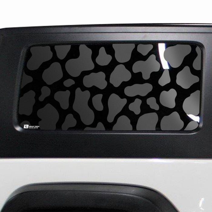 Precut Cow Print Rear Side Quarter Window Decal Stickers Fits 2 Door Jeep Wrangler JK 2011 - 2018 - Bogar Tech Designs