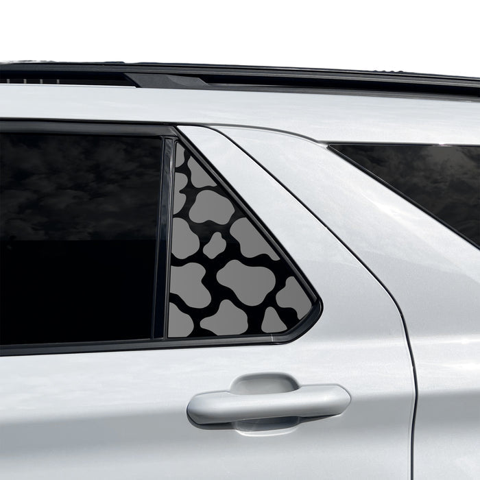 Precut Cow Print Rear Side Quarter Window Decals Fits Ford Explorer 2020-2027