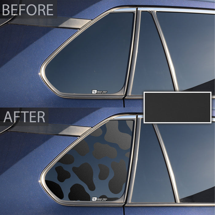 Precut Cow Print Rear Side Quarter Window Fuel Gas Door Decal Stickers Fits Toyota Rav4 2019 - 2025 - Bogar Tech Designs