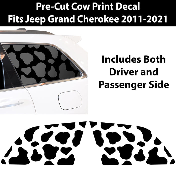Precut Cow Print Window Fuel Door Vinyl Decal Fits Jeep Grand Cherokee 2011 - 2021 - Bogar Tech Designs