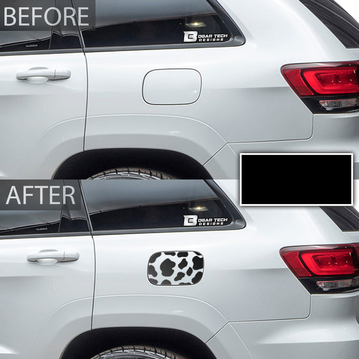 Precut Cow Print Window Fuel Door Vinyl Decal Fits Jeep Grand Cherokee 2011 - 2021 - Bogar Tech Designs