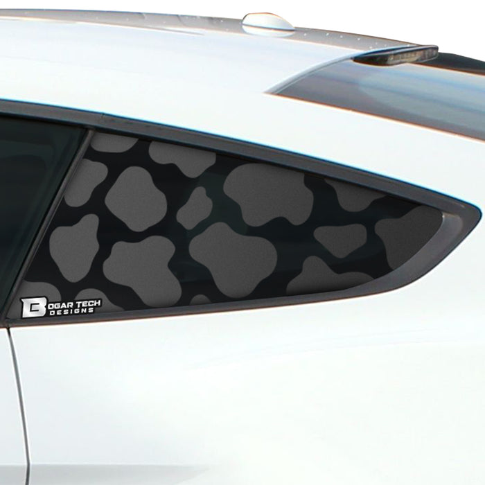 Precut Quarter Window Animal Cow Print Decal Sticker Fits Ford Mustang 2015 - 2022 - Bogar Tech Designs