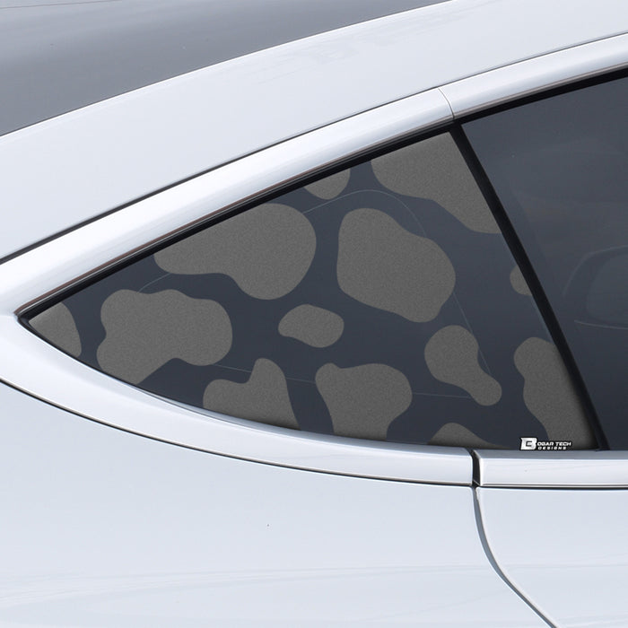 Precut Quarter Window Cow Print Vinyl Decal Sticker Fits Tesla Model 3 - Bogar Tech Designs