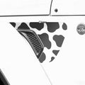 Precut Side Fender Vent Animal Cow Print Vinyl Decal Stickers Fits Jeep Wrangler 2018 - 2024 and Gladiator 2020 - 2024 - Bogar Tech Designs