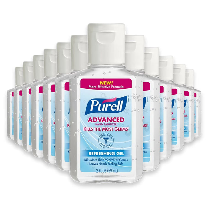 PURELL Original Hand Sanitizer Gel Flip Cap Bottles - 2 fl - 24 Pack