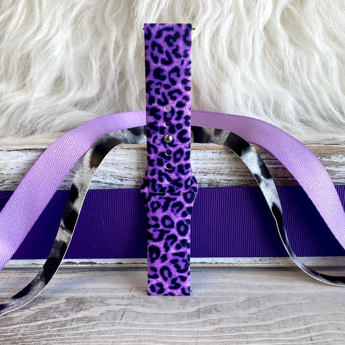 Purple Leopard Print Silicone Band For Samsung Watch