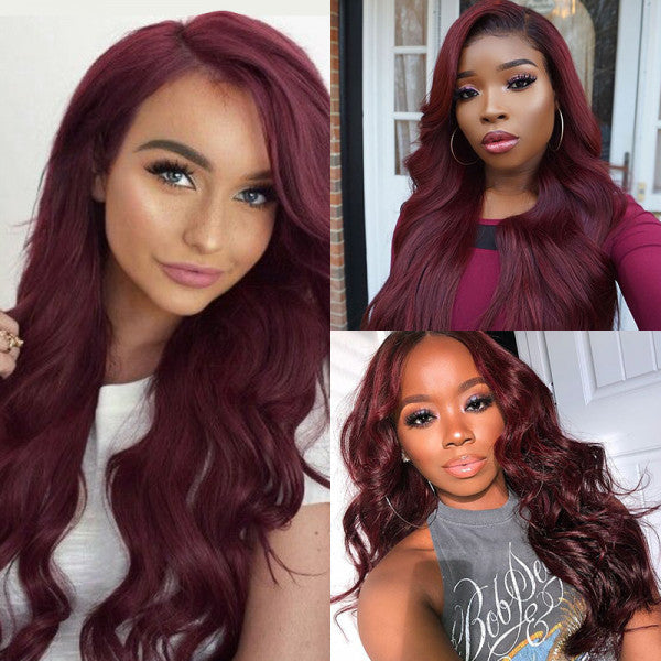luxurious burgundy glueless lace wigs for sleek styles