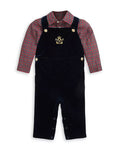 Ralph Lauren Boys' Plaid Shirt & Velvet Overall Set- Navy Multi online for $103.31