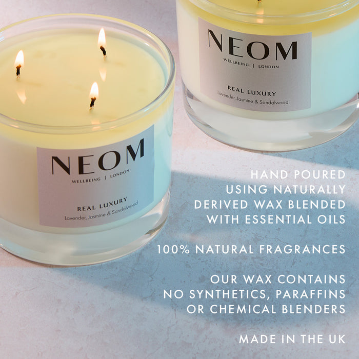 Real Luxury Scented Candle 3 Wick

HAND POURED
USING NATURALLY DERIVED WAX BLENDED WITH ESSENTIAL OILS

100% NATURAL FRAGRANCES

OUR WAX CONTAINS NO SYNTHETICS, PARAFFINS OR CHEMICAL BLENDERS

MADE IN THE UK