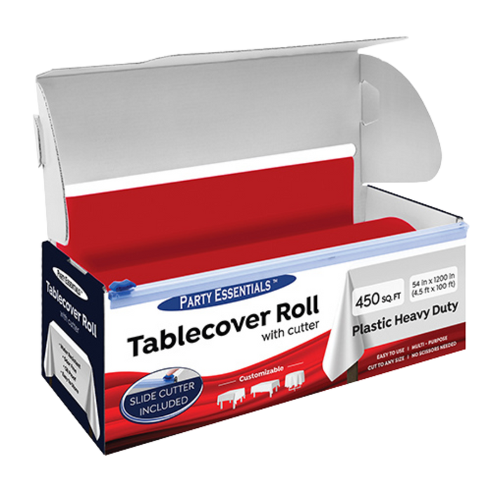 Red Plastic Heavy Duty Table Cover Rolls with Cutters