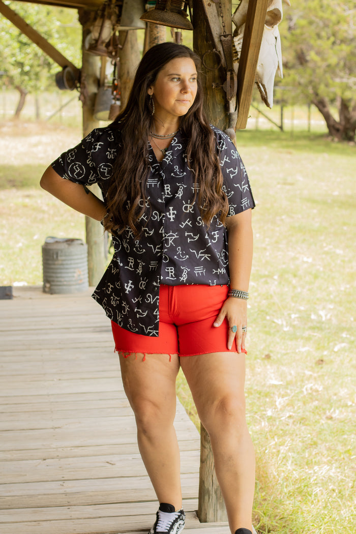 Red Shenandoah Stud Shorts