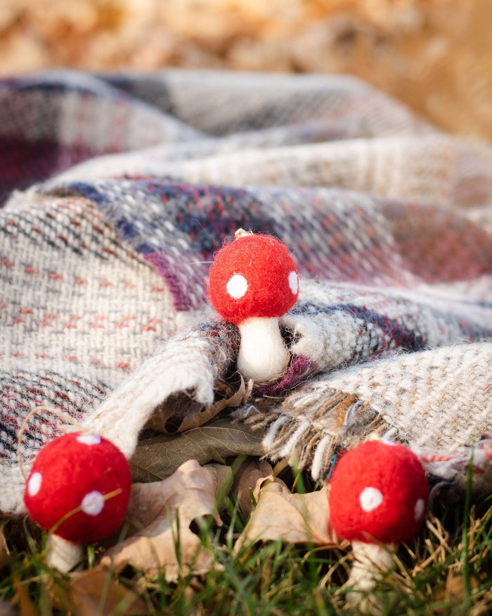 Friendsheep Red Toadstool Ornaments - Set of 3