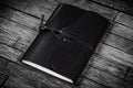 Refillable Leather Wrap Journal / Planner Cover - Black