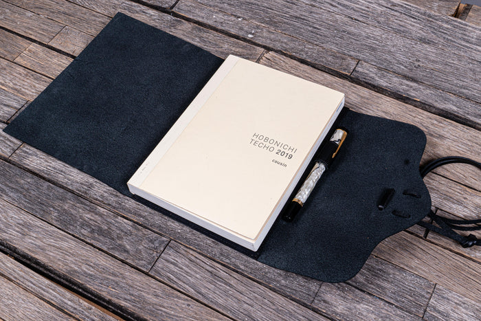 Refillable Leather Wrap Journal / Planner Cover - Black