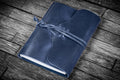 Refillable Leather Wrap Journal / Planner Cover - Crazy Horse Navy Blue