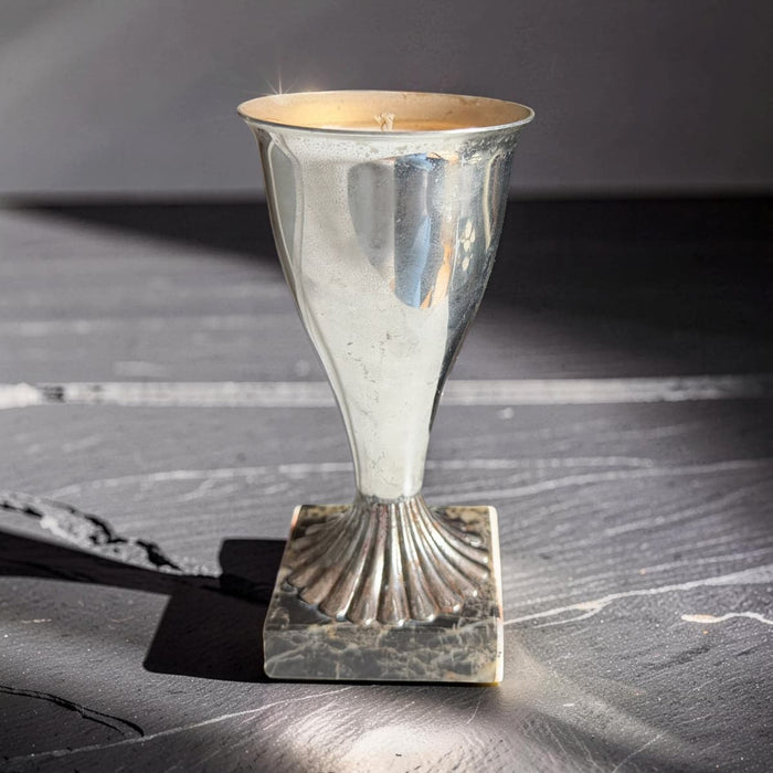 Repurposed Vintage Silver Trophy Cup Candle - Smoky Earl