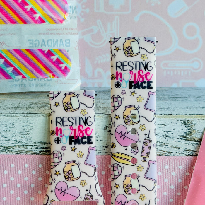 Resting Nurse Face Print Silicone Band For Samsung Watch