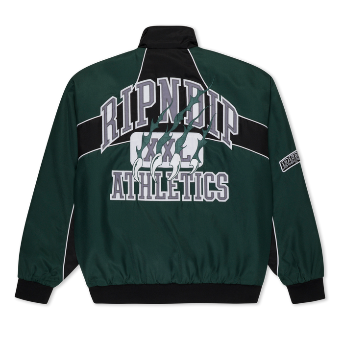 RIPNDIP RIPNDIP Athletics Race Jacket (Hunter Green / Black)