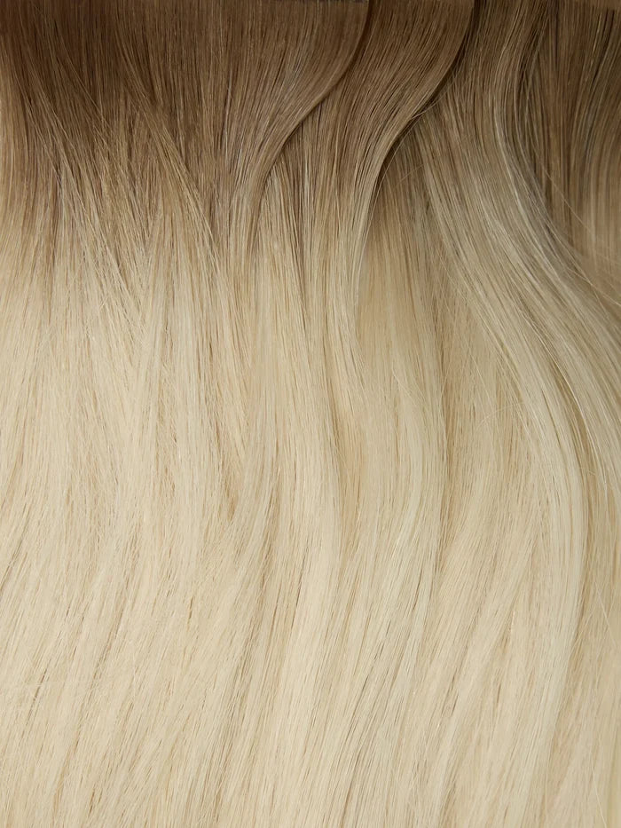 Rooted Cool Brown (10C) to White Blonde (60B) 100g Weft