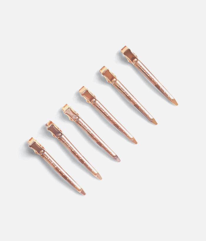 Rose Gold Styling Hair Clips • 6-Piece Professional Sectioning Set
