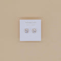 Round CZ - Clear - Gold Earrings