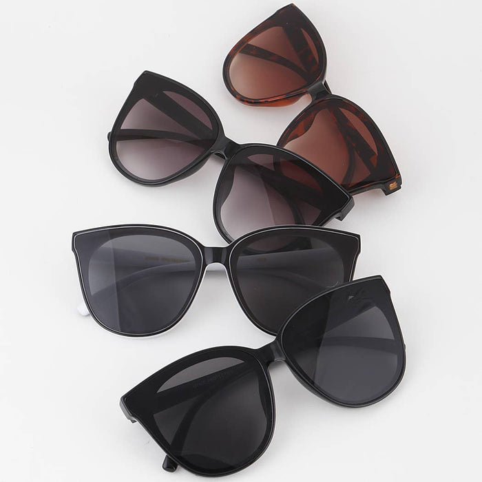Round Large Frame Cateye Sunglasses
