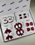 School Bow Bundle Saver - 10 Pack - Burgundy and White - Clip