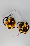 Schools Bows Brown and Yellow Gold - Pom Pom Bow Set