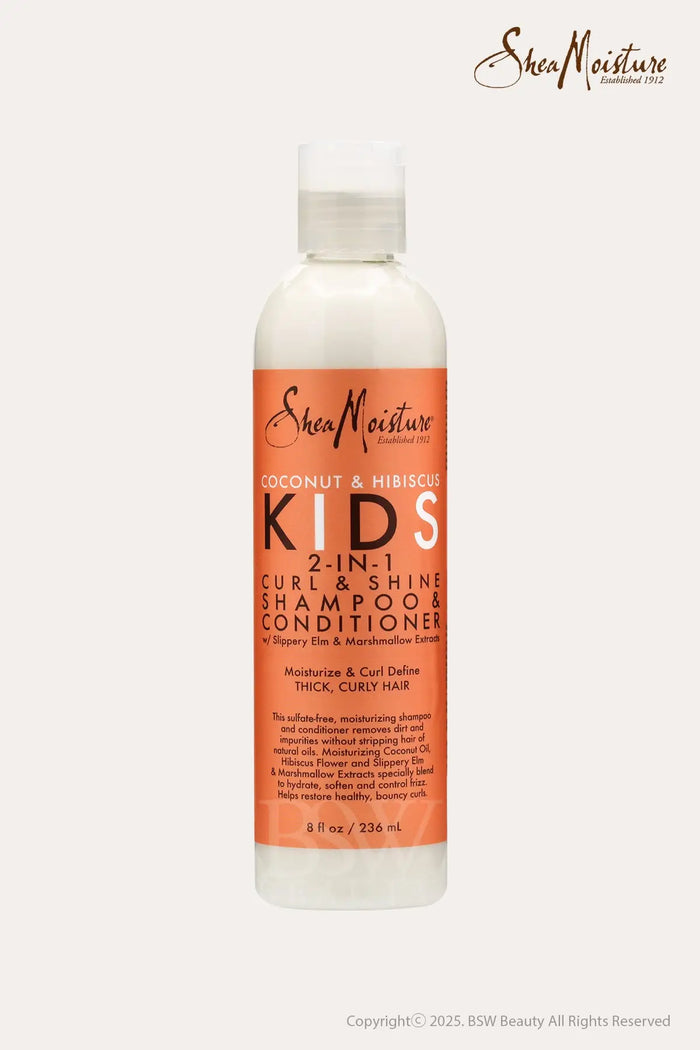SHEA MOISTURE COCONUT & HIBISCUS KIDS 2-IN-1 CURL & SHINE SHAMPOO & CONDITIONER 8oz - BSW BEAUTY CANADA