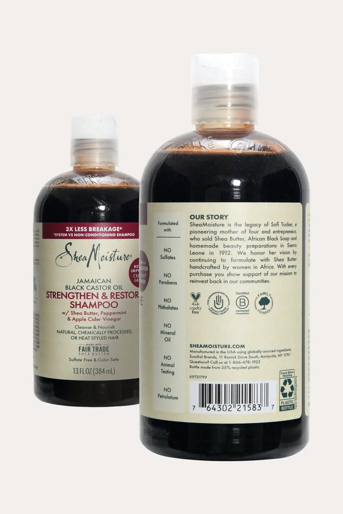 SHEA MOISTURE JAMAICAN BLACK CASTOR OIL STRENGTHEN & RESTORE SHAMPOO 13oz SHEA MOISTURE
