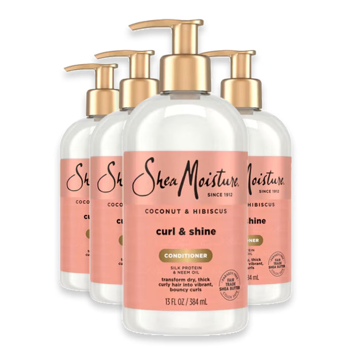 SheaMoisture Coconut & Hibiscus Curl & Shine Conditioner - 13 oz - 4 Pack