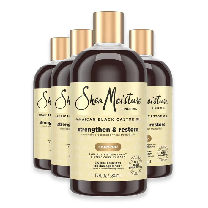 SheaMoisture Jamaican Black Castor Oil Strengthen & Restore Shampoo - 13 fl oz - 4 Pack