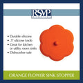Silicone Drain Stopper Orange Flower