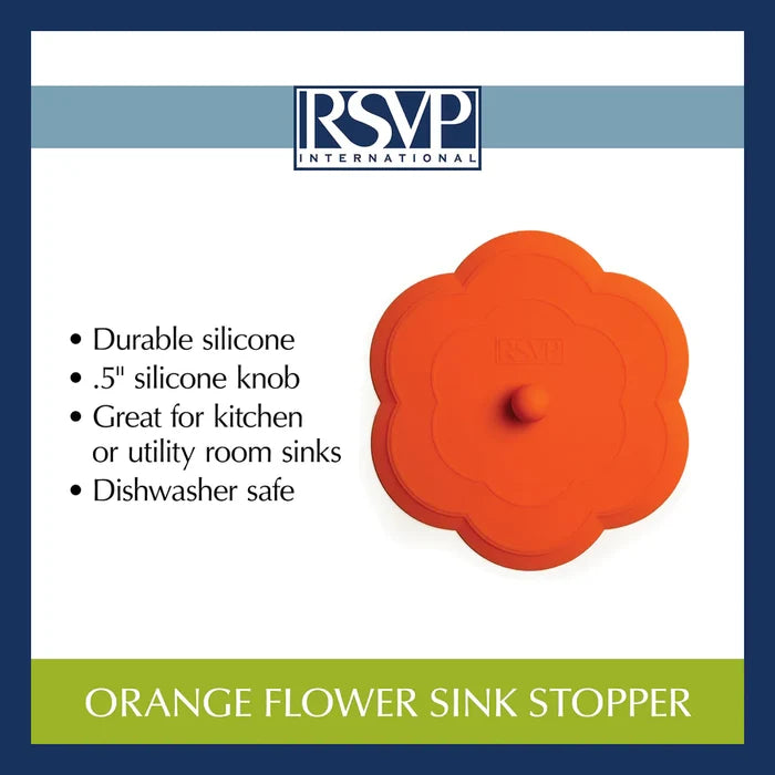 Silicone Drain Stopper Orange Flower