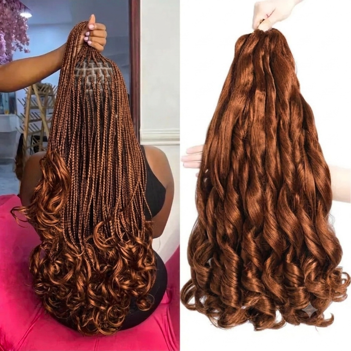 Silky French Curl 24 Inch Single Tone Braiding hair