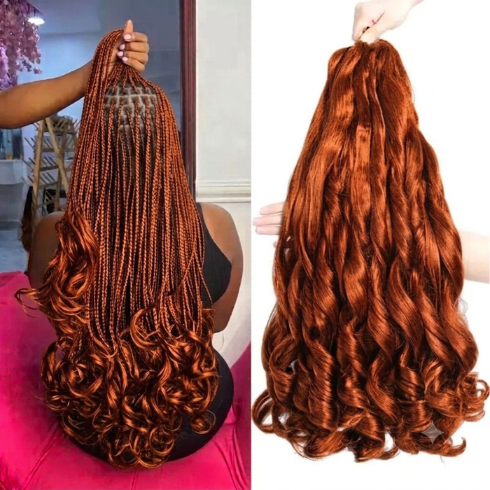 Silky French Curl 24 Inch Single Tone Braiding hair
