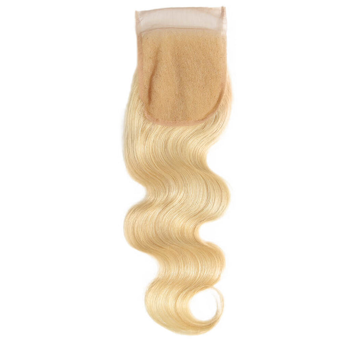 blonde lace closure human hair weave