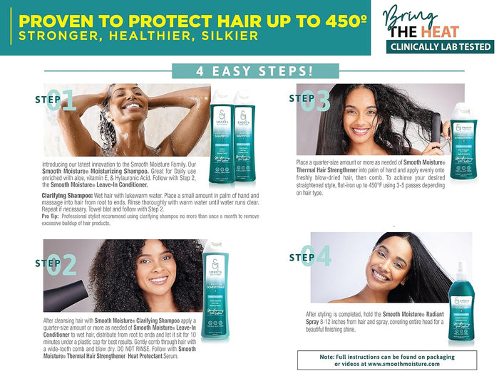 SMOOTH MOISTURE Strengthening Hair System PRESS & SILK 8 oz