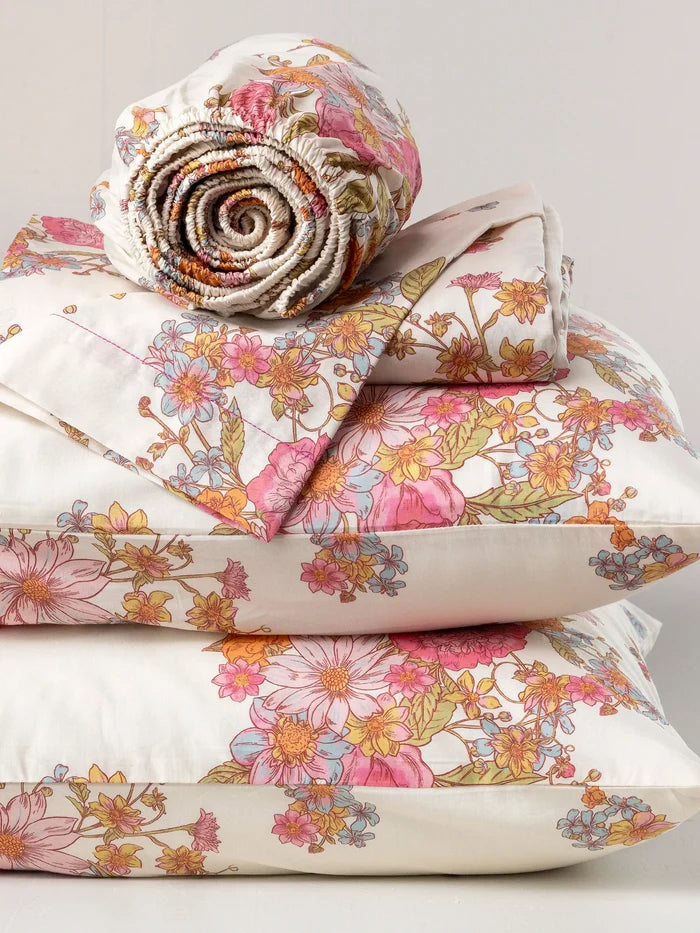 Sooo Soft Cotton Sheet Set - English Garden Cream-view 3