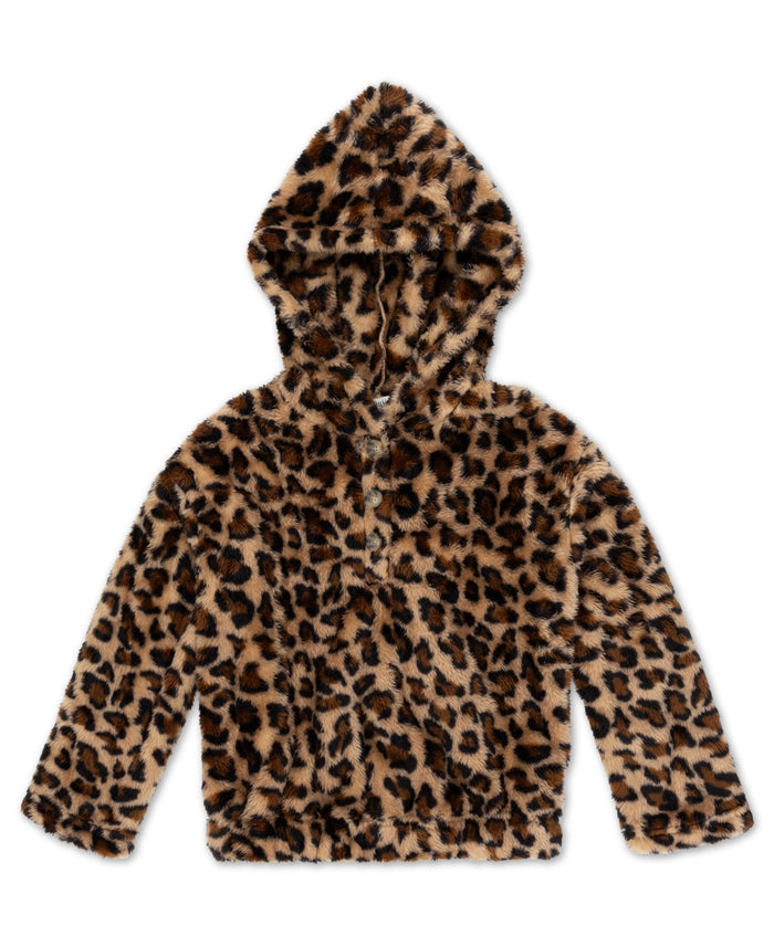 Speechless Big Girls Animal Print Sweater - Tan Black