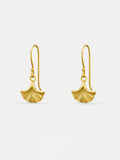 Sterling Silver Floral Leaf Drop Earring | Gold-Image 1