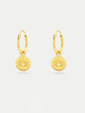 Sterling Silver Gold Plated Eye Hoop Drop Earrings | Gold-Image 1
