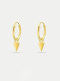 Sterling Silver Gold Plated Triangle Hoop Drop Earrings | Gold-Image 1