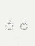 Sterling Silver Hanging Round Ear Studs | Silver-Image 1