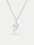 Sterling Silver Snake Pendant Necklace | Silver-Image 1