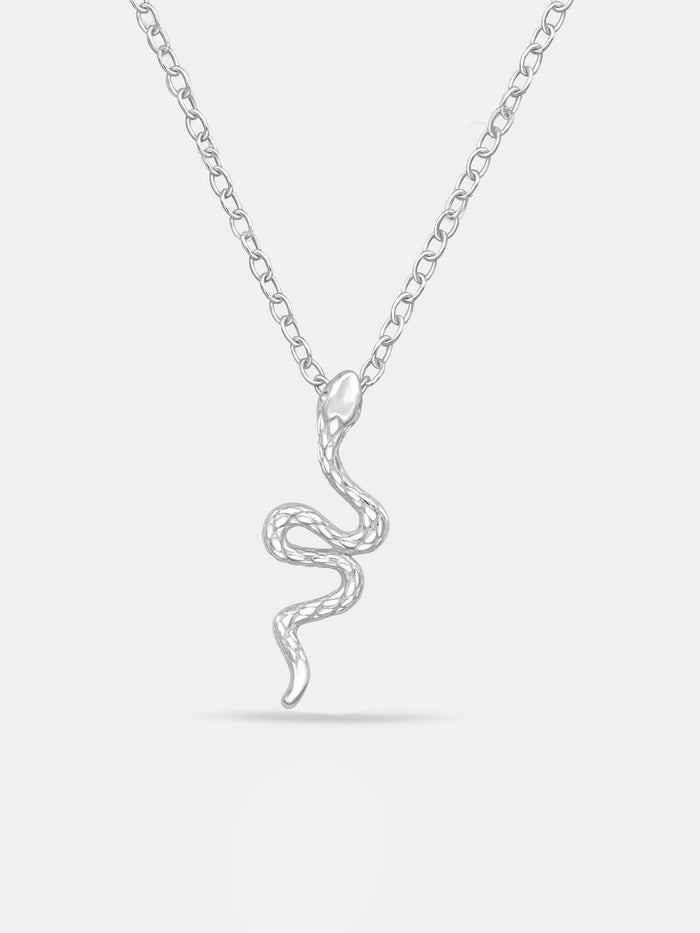 Sterling Silver Snake Pendant Necklace | Silver-Image 1