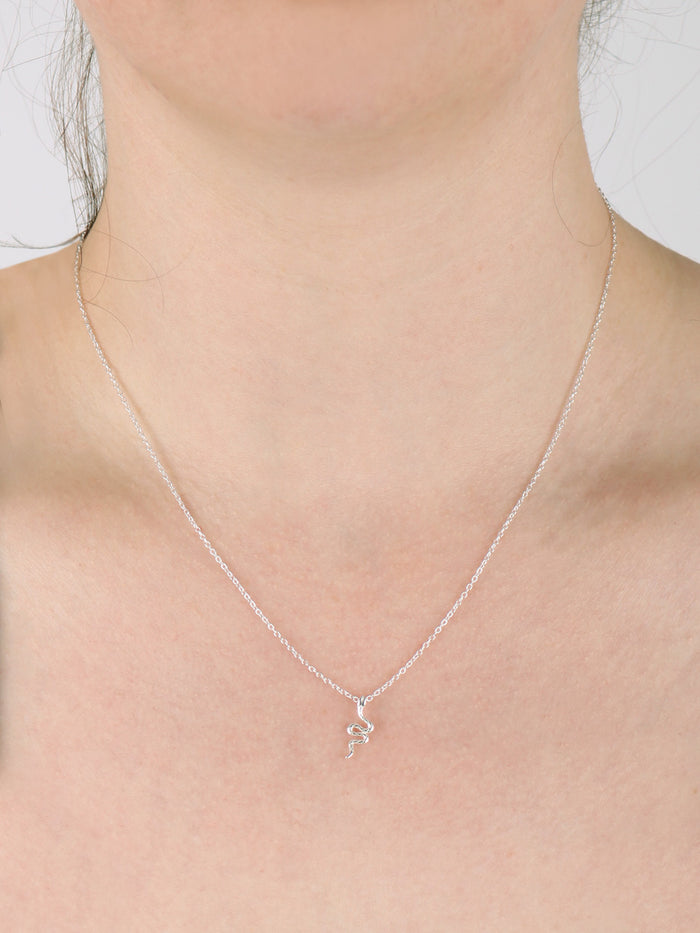 Sterling Silver Snake Pendant Necklace | Silver-Image 4