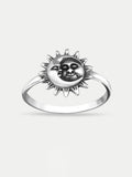Sterling Silver Sun and Moon Ring | Silver-Image 1