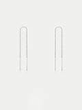 Sterling Silver Thread Through Drop Earring | Silver-Image 1